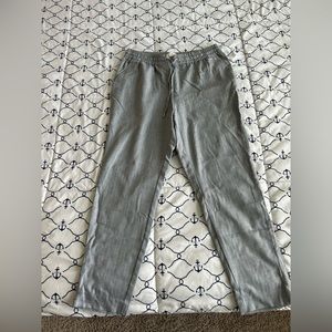 Pants/trousers gray with white stripes with pockets